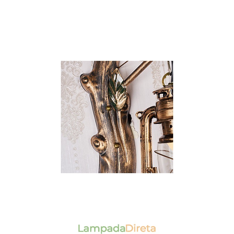 Pintura rústica de chalé para arandelas de parede estilo mini uplight, luminária de parede
