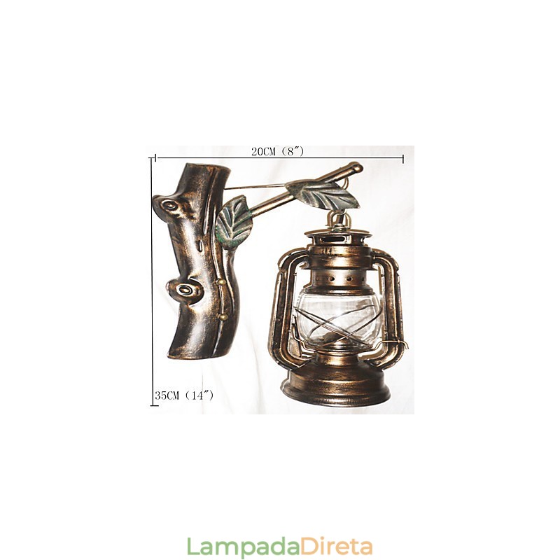 Pintura rústica de chalé para arandelas de parede estilo mini uplight, luminária de parede