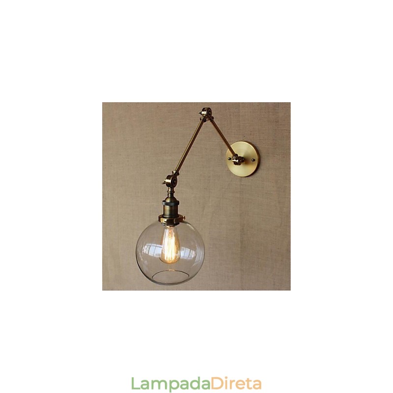 Recurso galvanizado retrô country para proteção ocular estilo mini, braço oscilante de luz ambiente