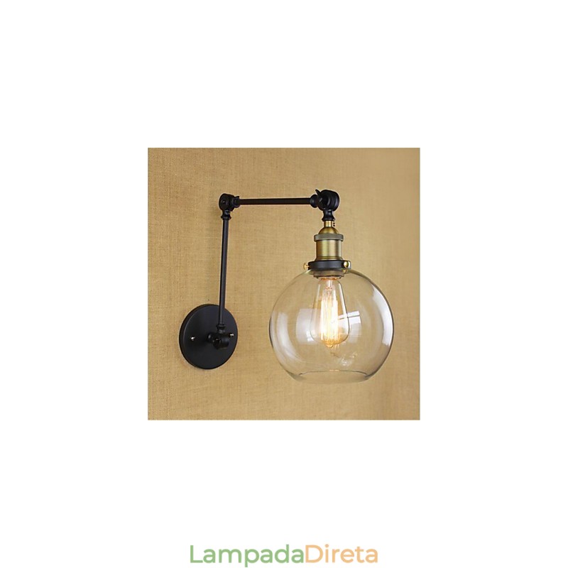 Recurso galvanizado retrô country para proteção ocular estilo mini, braço oscilante de luz ambiente