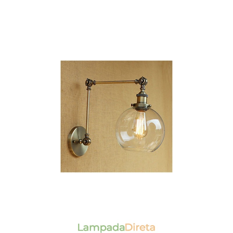 Recurso galvanizado retrô country para proteção ocular estilo mini, braço oscilante de luz ambiente