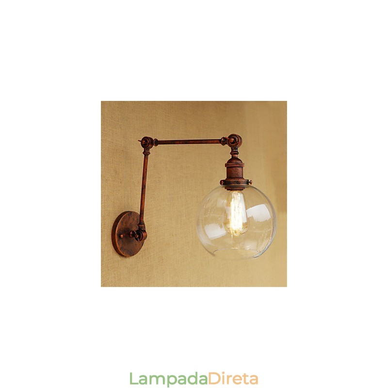 Recurso galvanizado retrô country para proteção ocular estilo mini, braço oscilante de luz ambiente