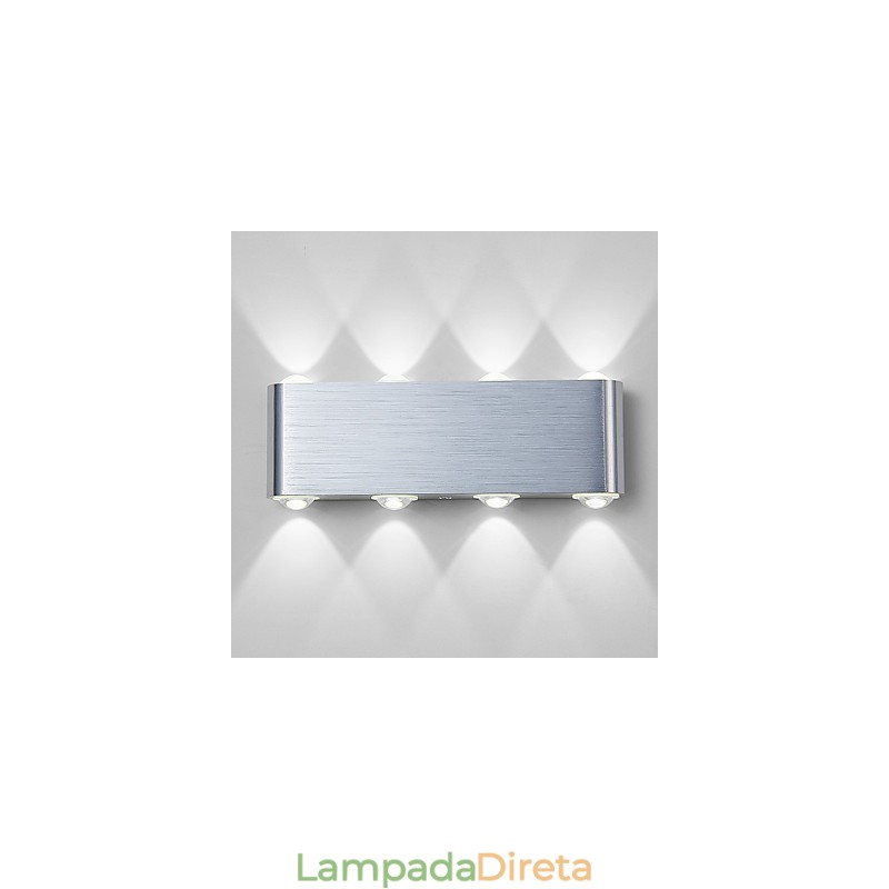 Luminária de parede embutida em alumínio com luz moderna integrada