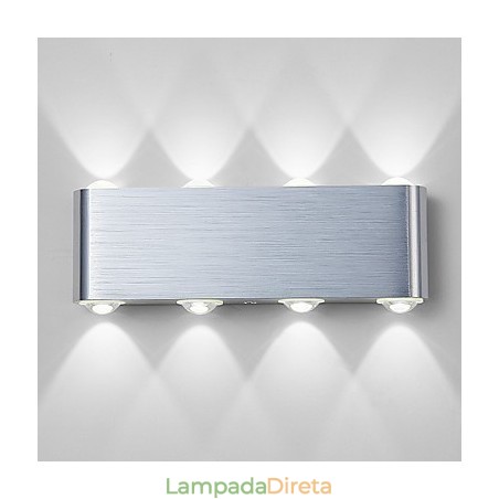 Luminária de parede embutida em alumínio com luz moderna integrada Luminária de parede embutida em alumínio com luz moderna integrada