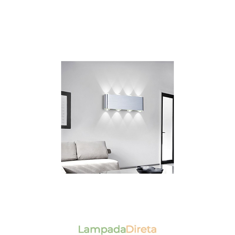 Luminária de parede embutida em alumínio com luz moderna integrada