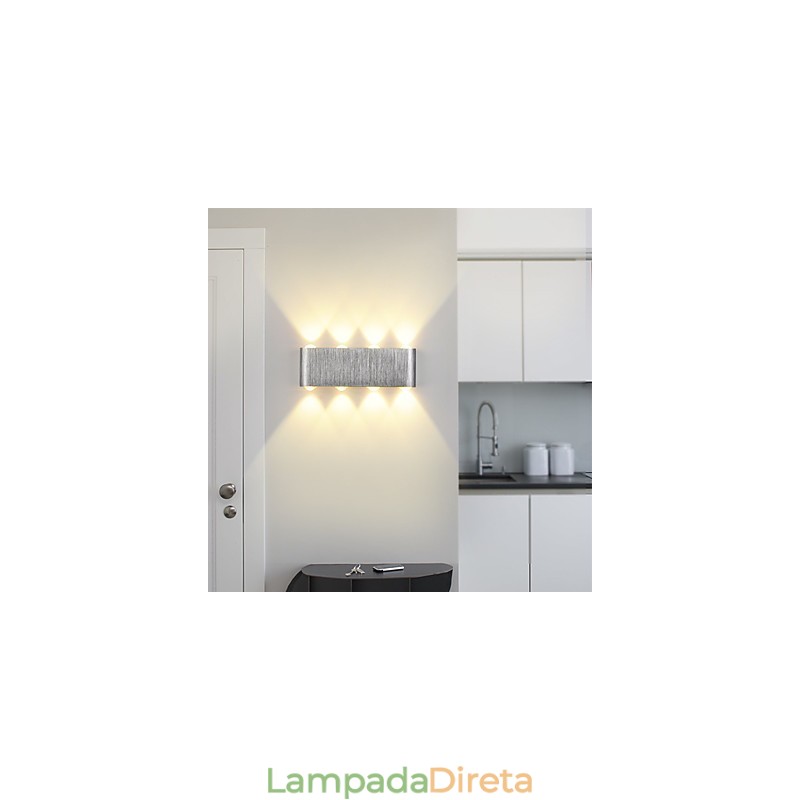 Luminária de parede embutida em alumínio com luz moderna integrada