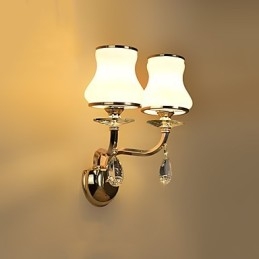 Recurso eletrogalvanizado contemporâneo moderno para arandelas de parede de luz ambiente de cristal