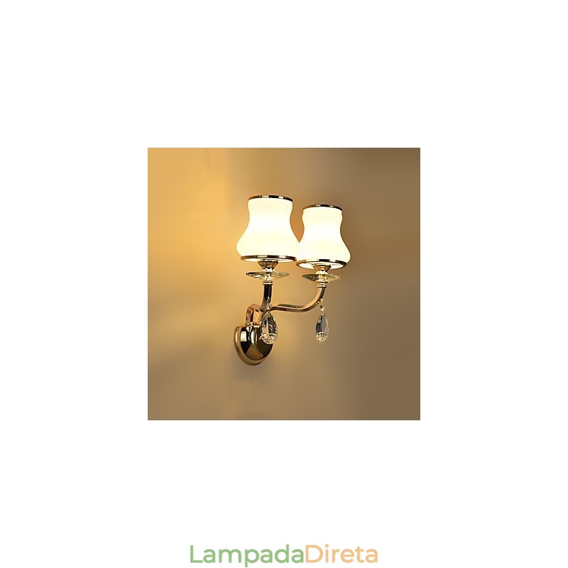 Recurso eletrogalvanizado contemporâneo moderno para arandelas de parede de luz ambiente de cristal