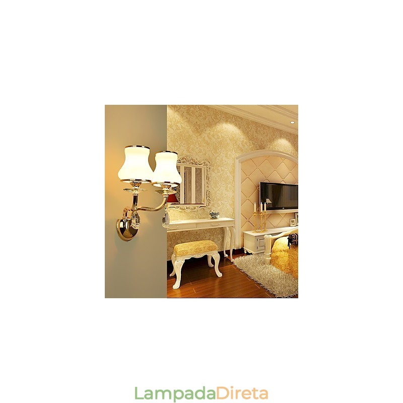 Recurso eletrogalvanizado contemporâneo moderno para arandelas de parede de luz ambiente de cristal