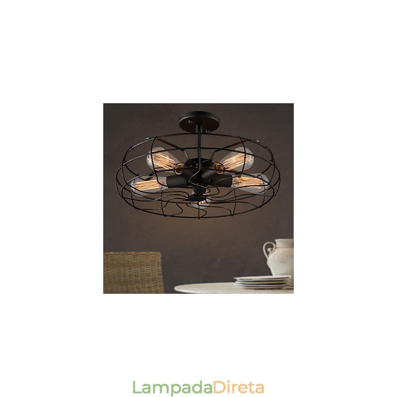 Lâmpada de designer industrial country americana Lâmpada personalizada Lâmpadas de teto de ventilador retrô europeu