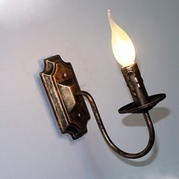 Luminária de parede antiga em forma de vela, luminária de varanda simples para corredor, luminária de parede