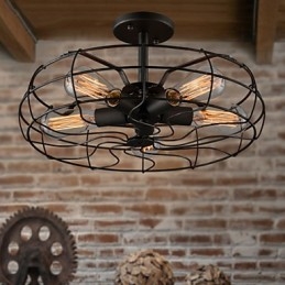 Lâmpada de designer industrial country americana Lâmpada personalizada Lâmpadas de teto de ventilador retrô europeu