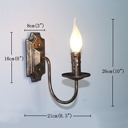 Luminária de parede antiga em forma de vela, luminária de varanda simples para corredor, luminária de parede