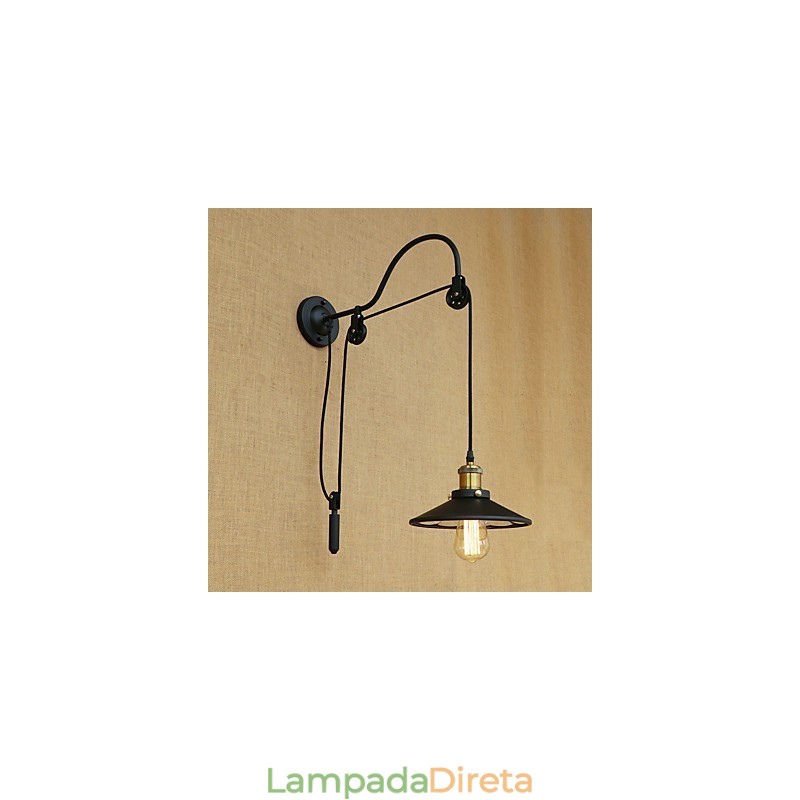 Recurso de pintura retrô country para arandelas de parede com luz ambiente e elevação ajustável