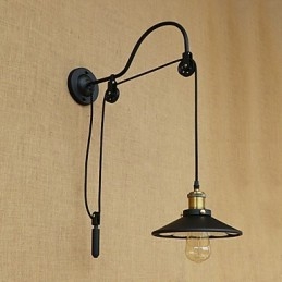 Recurso de pintura retrô country para arandelas de parede com luz ambiente e elevação ajustável