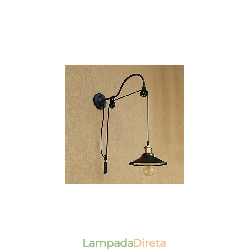 Recurso de pintura retrô country para arandelas de parede com luz ambiente e elevação ajustável