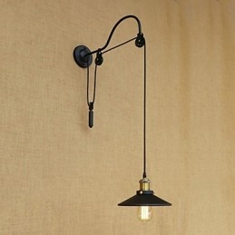Recurso de pintura retrô country para arandelas de parede com luz ambiente e elevação ajustável