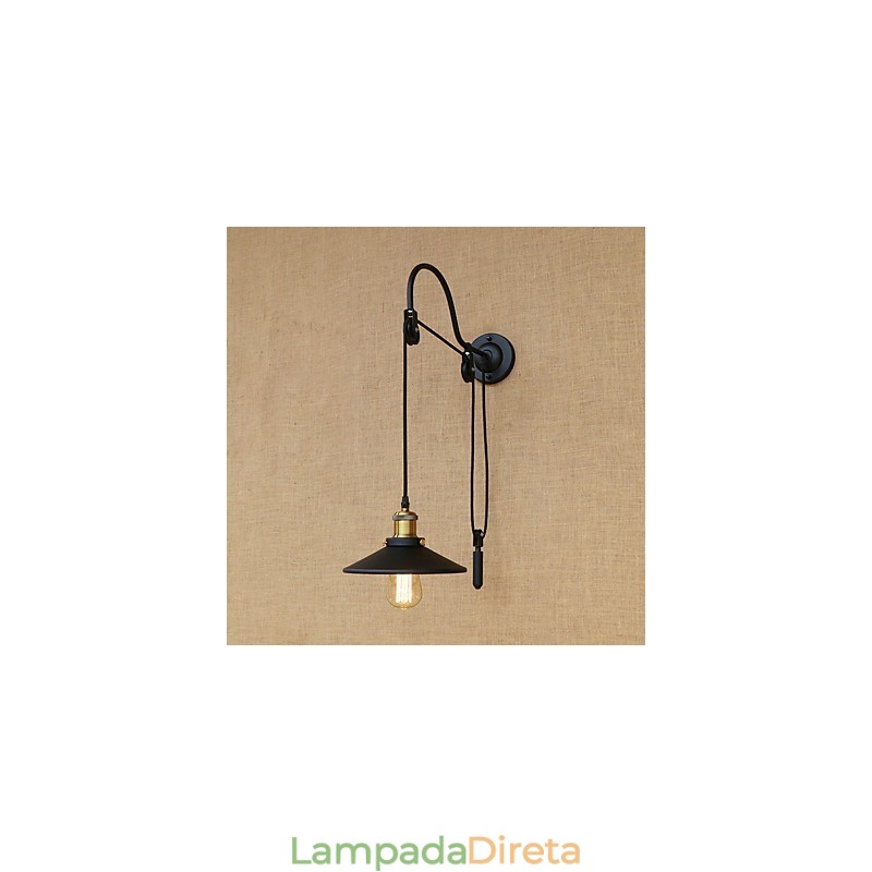 Recurso de pintura retrô country para arandelas de parede com luz ambiente e elevação ajustável