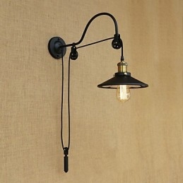 Recurso de pintura retrô country para arandelas de parede com luz ambiente e elevação ajustável