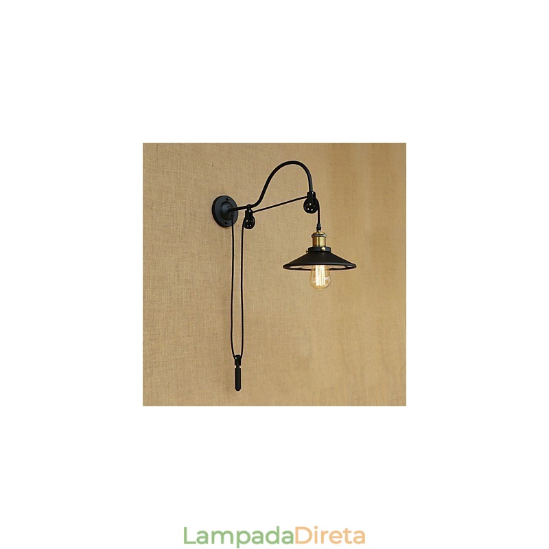 Recurso de pintura retrô country para arandelas de parede com luz ambiente e elevação ajustável
