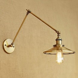 Lodge rústico Country Retro galvanizado com recurso para luz ambiente de braço oscilante estilo mini
