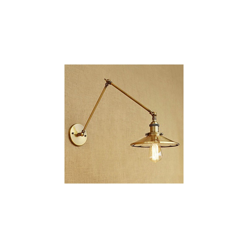 Lodge rústico Country Retro galvanizado com recurso para luz ambiente de braço oscilante estilo mini