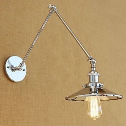 Lodge rústico Country Retro galvanizado com recurso para luz ambiente de braço oscilante estilo mini