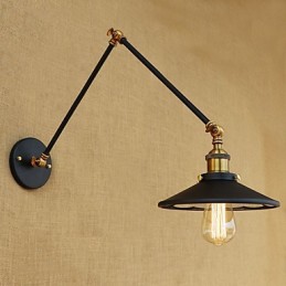 Lodge rústico Country Retro galvanizado com recurso para luz ambiente de braço oscilante estilo mini