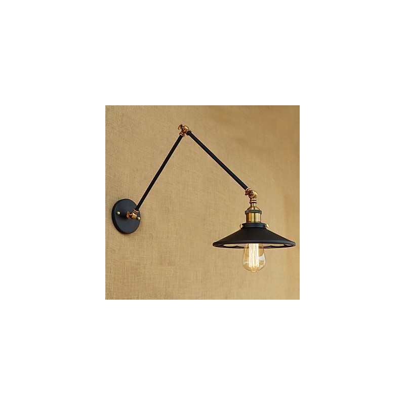 Lodge rústico Country Retro galvanizado com recurso para luz ambiente de braço oscilante estilo mini