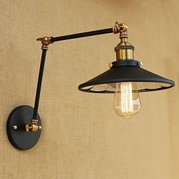 Lodge rústico Country Retro galvanizado com recurso para luz ambiente de braço oscilante estilo mini