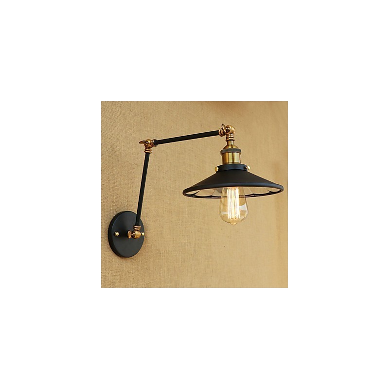 Lodge rústico Country Retro galvanizado com recurso para luz ambiente de braço oscilante estilo mini