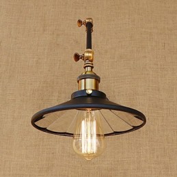 Lodge rústico Country Retro galvanizado com recurso para luz ambiente de braço oscilante estilo mini