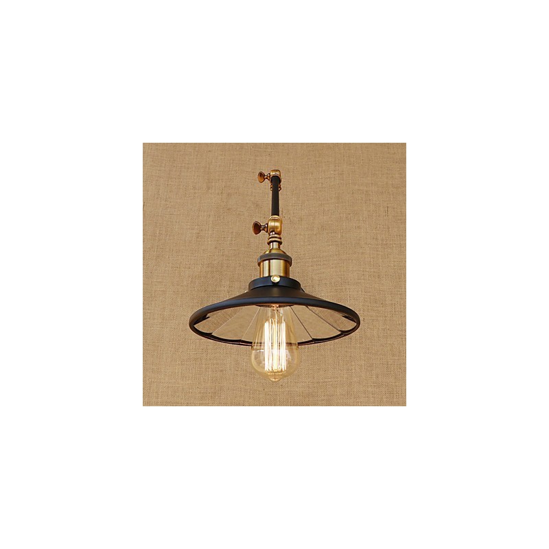 Lodge rústico Country Retro galvanizado com recurso para luz ambiente de braço oscilante estilo mini