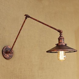 Lodge rústico Country Retro galvanizado com recurso para luz ambiente de braço oscilante estilo mini