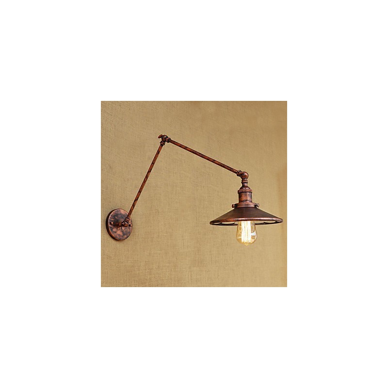 Lodge rústico Country Retro galvanizado com recurso para luz ambiente de braço oscilante estilo mini