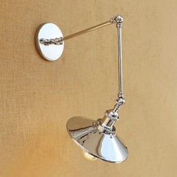 Lodge rústico Country Retro galvanizado com recurso para luz ambiente de braço oscilante estilo mini