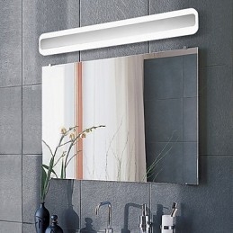 Recurso cromado moderno e contemporâneo integrado para iluminação de banheiro com luz ambiente Luz de parede
