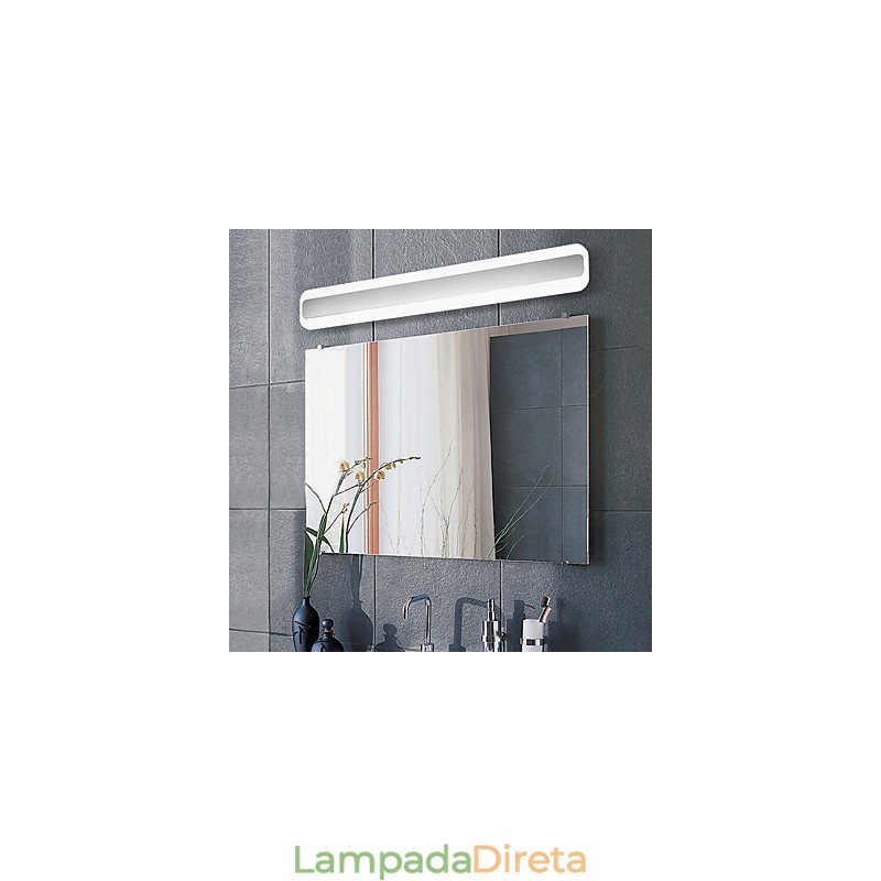 Recurso cromado moderno e contemporâneo integrado para iluminação de banheiro com luz ambiente Luz de parede