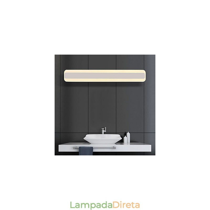 Recurso cromado moderno e contemporâneo integrado para iluminação de banheiro com luz ambiente Luz de parede