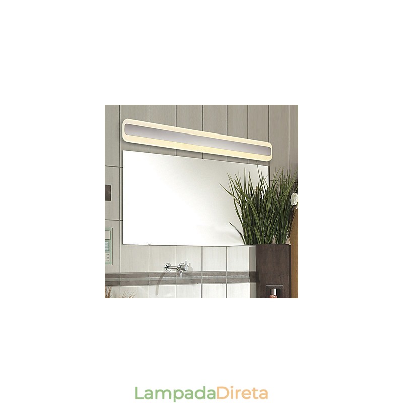 Recurso cromado moderno e contemporâneo integrado para iluminação de banheiro com luz ambiente Luz de parede