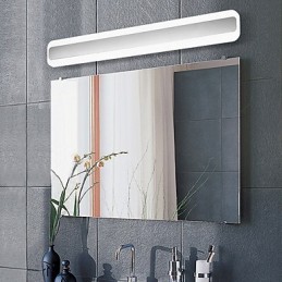 Recurso cromado moderno e contemporâneo integrado para iluminação de banheiro com luz ambiente Luz de parede