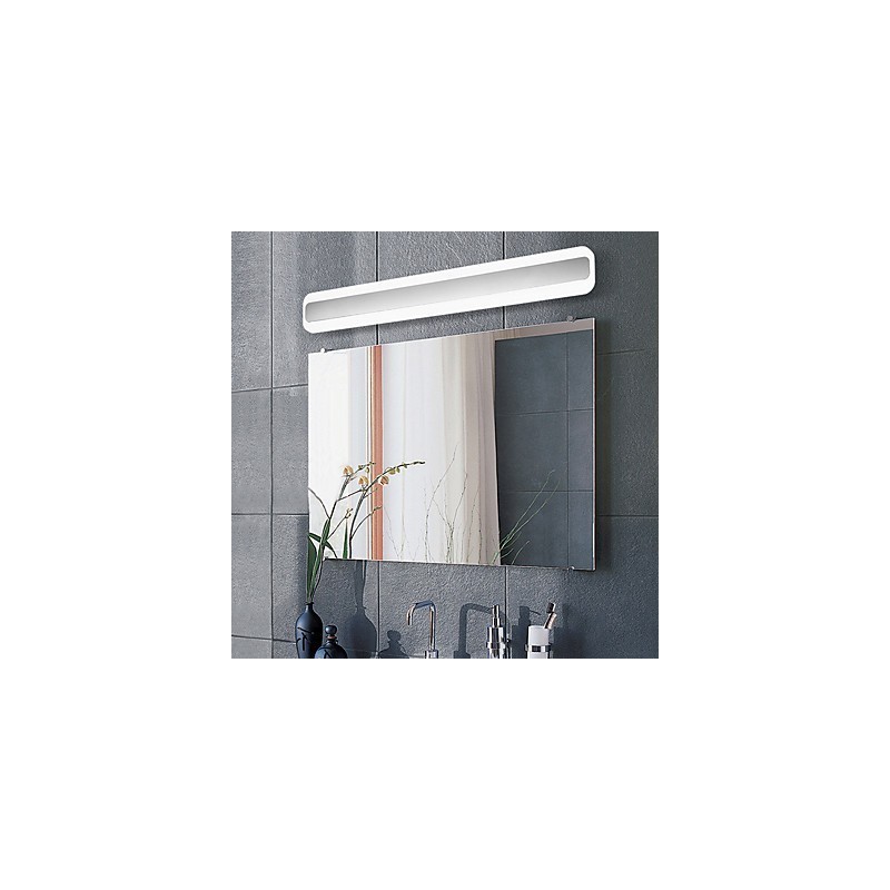 Recurso cromado moderno e contemporâneo integrado para iluminação de banheiro com luz ambiente Luz de parede