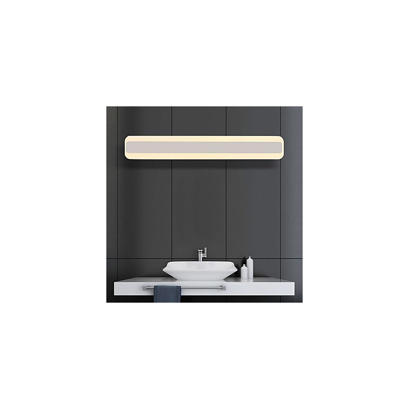 Recurso cromado moderno e contemporâneo integrado para iluminação de banheiro com luz ambiente Luz de parede