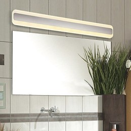 Recurso cromado moderno e contemporâneo integrado para iluminação de banheiro com luz ambiente Luz de parede