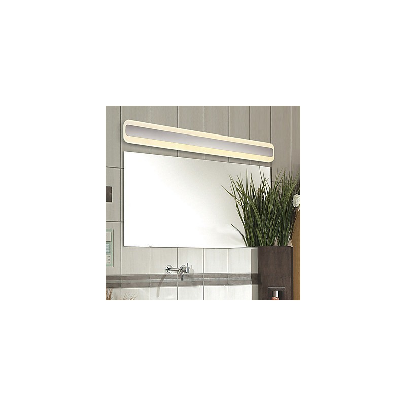 Recurso cromado moderno e contemporâneo integrado para iluminação de banheiro com luz ambiente Luz de parede