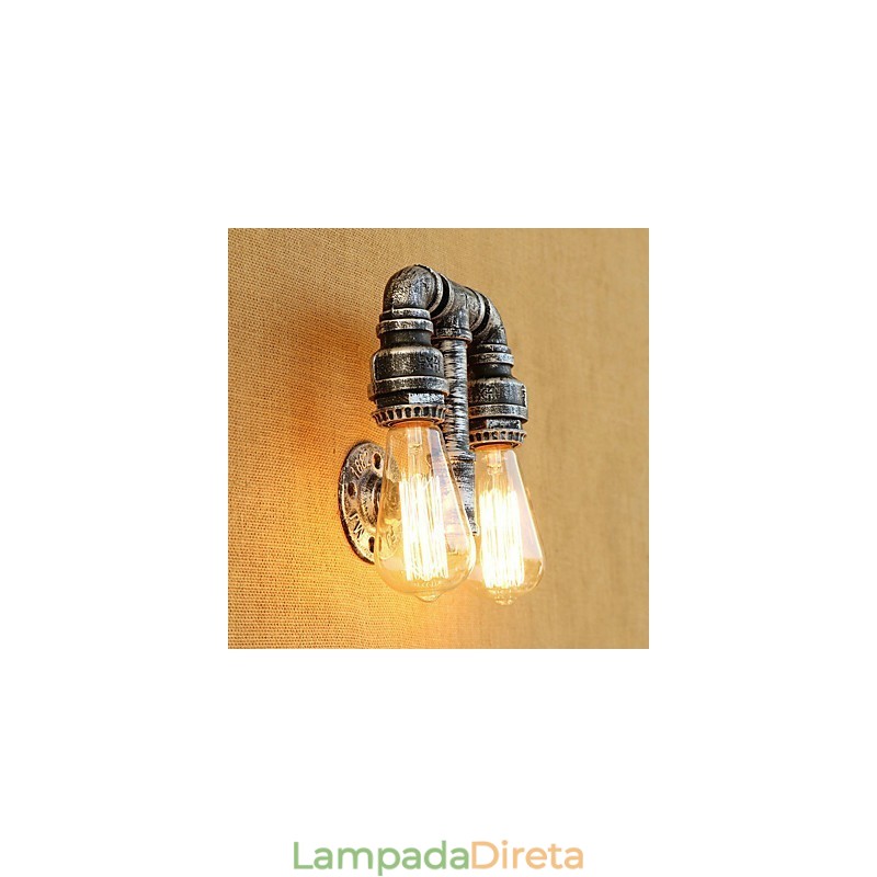 Pintura retrô country para apliques de parede com luz ambiente e braço oscilante