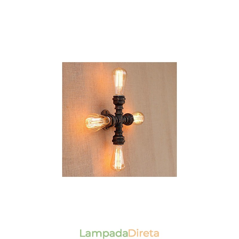 Pintura retrô country com recurso para braço oscilante estilo mini incluído, parede com luz ambiente
