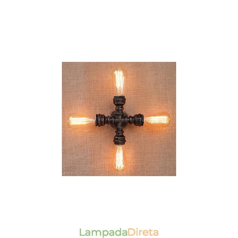 Pintura retrô country com recurso para braço oscilante estilo mini incluído, parede com luz ambiente