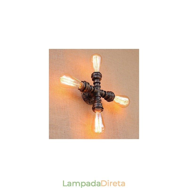 Pintura retrô country com recurso para braço oscilante estilo mini incluído, parede com luz ambiente