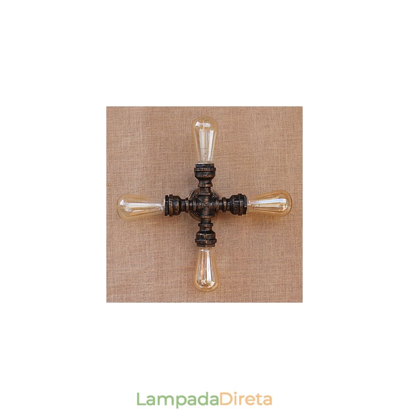 Pintura retrô country com recurso para braço oscilante estilo mini incluído, parede com luz ambiente